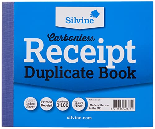 Silvine Rechnungsbuch, durchschreibend Quittung: 10 x 12,7 cm. Einzelbett Single von Silvine