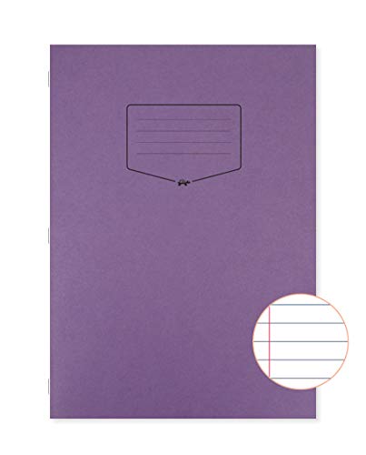 Silvine Tough Shell EX140 Schulheft, A4, 80 Seiten, 8 mm fein und Rand, laminiert, Violett, 50 Stück von Silvine