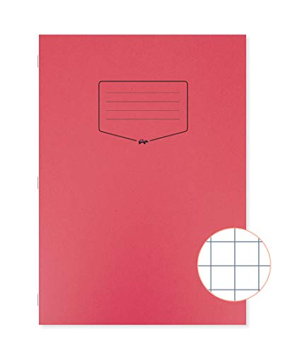 Silvine Tough Shell EX146 Schulheft, A4, 80 Seiten, 10 mm kariert, rot laminierter Einband, 50 Stück von Silvine