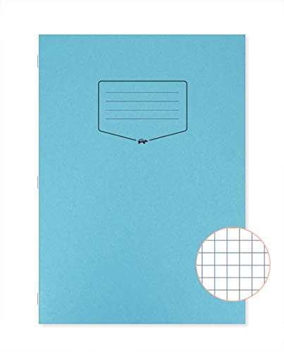 Silvine Tough Shell Schulheft, A4, 80 Seiten, 5 mm kariert, blauer laminierter Einband, 50 Stück von Silvine