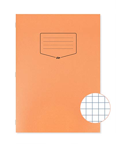 Silvine Tough Shell Schulheft, A4, 80 Seiten, 7 mm kariert, orange, laminierter Einband, 50 Stück von Silvine