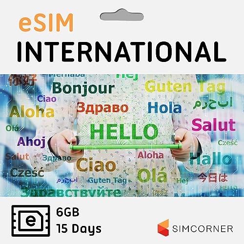Global Travel eSim: 6GB, 15 Tage, ohne tägliches Limit. Einfache Aktivierung, nur für Daten, weltweite Nutzung. Für eSim-kompatible Mobiltelefone, iPads und Tablets. von SimCorner