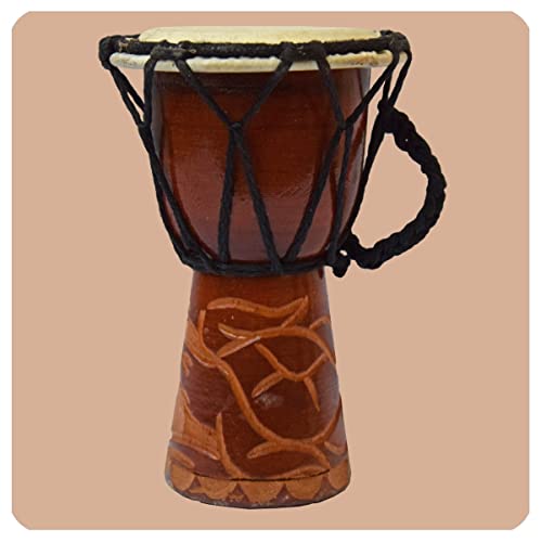 Djembe | geschnitzt 15 cm | Bongo Afrikanische Trommel aufwendige Schnitzerei von Simandra