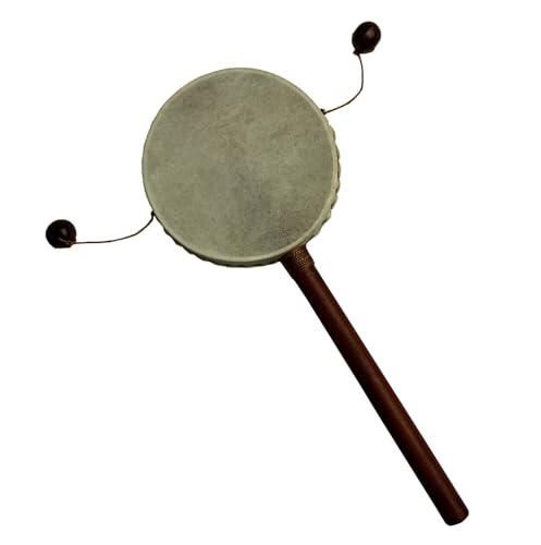Schütteltrommel Handtrommel Meditation Drehtrommel Trommel Rhythmus Klang Instrument (Groß) von Simandra