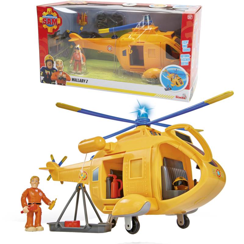 Feuerwehrmann Sam Hubschrauber Wallaby II mit Figur, Spielfahrzeug von Simba