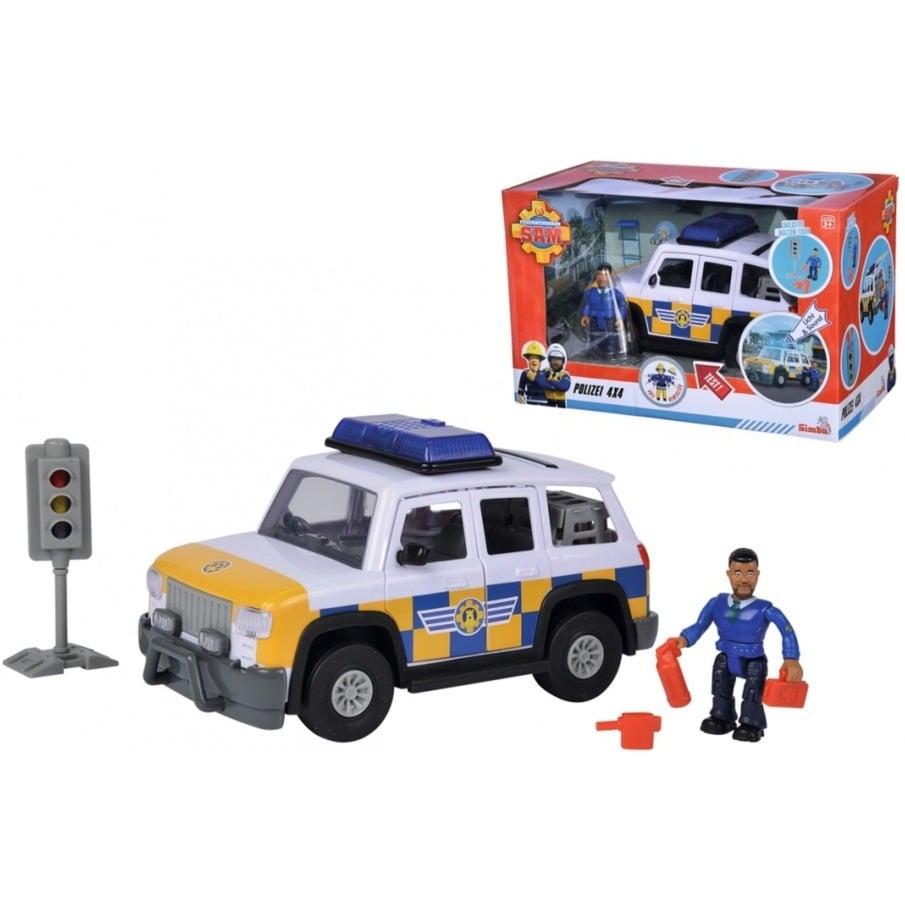Feuerwehrmann Sam Polizeiauto 4x4 mit Figur, Spielfahrzeug von Simba