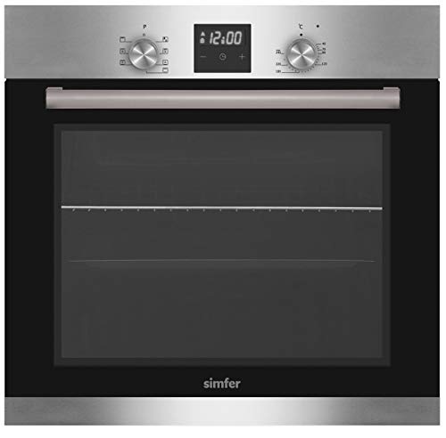 Simfer Einbau-Backofen 60 cm SMF-BO 6029, 60 Liter, 7 Funktionen, 2-fach Verglasung, Digitaler Timer, Seitengitter, Emaillierter Garraum Inox von Simfer