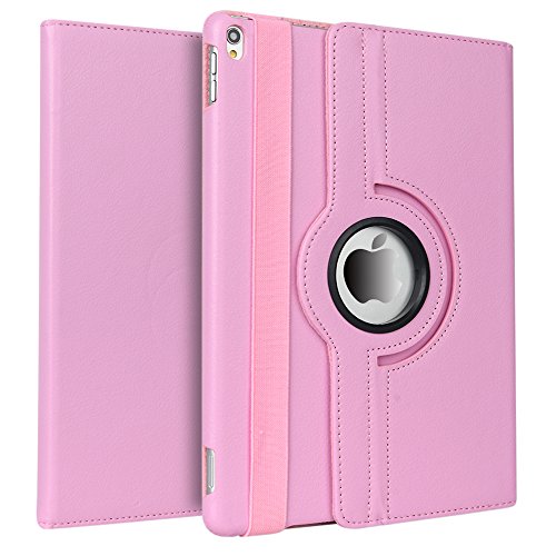 Neue iPad 9,7 Fall, simicoo Premium Leder 360 Grad Drehbar Ständer Bezug integrierte Magnetverschluss mit Sleep/Wake Funktion Luxus Schutzhülle Slim Passform mit neuen iPad/iPad Pro 9,7 rose von Simicoo