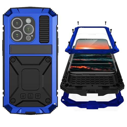 Simicoo Metallhülle mit Displayschutz, Kameraschutz, Militär, robust, stoßfest, mit Metallständer, robust, staubdicht, kompatibel mit iPhone 16 Plus, Blau Simicoo Metallhülle mit Displayschutz, Kameraschutz, Militär, robust, stoßfest, mit Metallständer, robust, staubdicht, kompatibel mit iPhone 16 Plus, Blau von Simicoo
