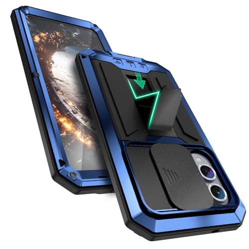 Simicoo Schutzhülle für Samsung Galaxy S25 Edge, Metall, mit Displayschutzfolie, Kamera-Abdeckung, Ständer, Ganzkörper-Schutzhülle, robust, langlebig, militärisches Aluminium, strapazierfähig von Simicoo