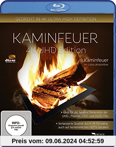 Kaminfeuer - UHD Edition (gedreht in 4K Ultra High Definition) [Blu-ray] von Simon Busch