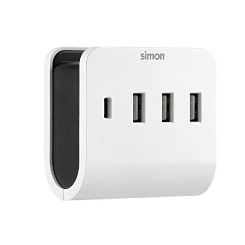 Adapter 3 USB A + 1 USB C mit Halterung für Smartphone SIMON von Simon