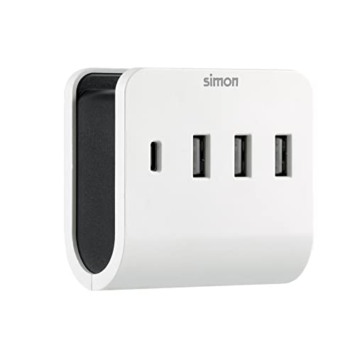 Adapter 3 USB A + 1 USB C mit Halterung für Smartphone SIMON Adapter 3 USB A + 1 USB C mit Halterung für Smartphone SIMON von Simon