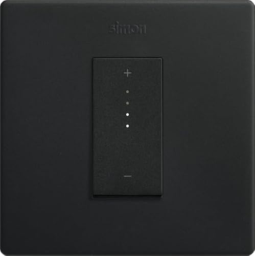 SIMON Einbau-Dimmschalter, mattschwarz, Serie Simon 270, flache und dünne Wandschalter von Ihrem Smartphone, inklusive Rahmen, Deckel und Mechanismus, Mattschwarz von Simon