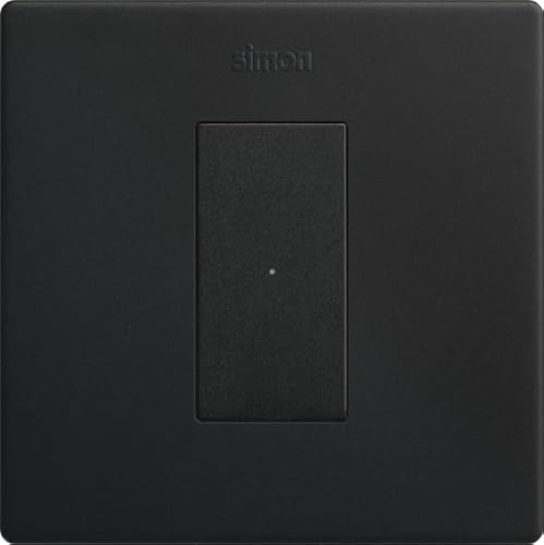 SIMON Einbau-Schalter/Umschalter-Set, mattschwarz, Serie Simon 270, flache und dünne Wandschalter von Ihrem Smartphone, inklusive Rahmen, Deckel und Mechanismus, Mattschwarz von Simon