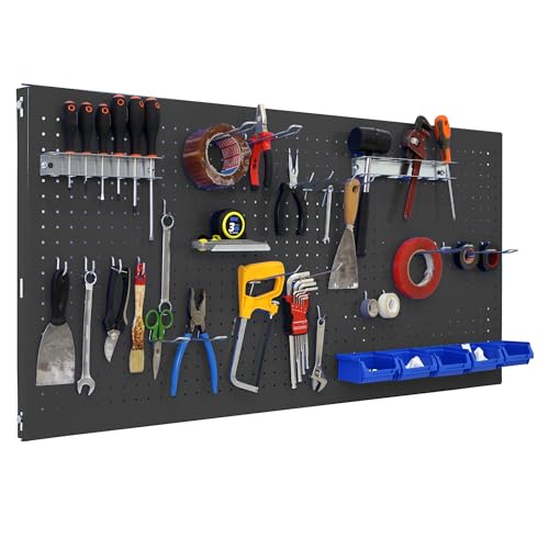 Simon Rack Simonwork Werkzeugwand für die Wand, Organizer für Werkzeuge, inklusive 22 Haken und 8 Halterungen, 1500 x 600 mm, Anthrazit Simon Rack Simonwork Werkzeugwand für die Wand, Organizer für Werkzeuge, inklusive 22 Haken und 8 Halterungen, 1500 x 600 mm, Anthrazit von Simon Rack