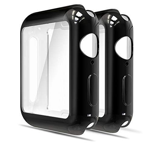 Simpeak 2-Stück Hülle Kompatibel mit Apple Watch 44mm Series 6/SE/5/4, Schutzhülle Leicht Weiche Silikon Ultradünne TPU Case Kompatibel für iWatch 44mm - Schwarz Simpeak 2-Stück Hülle Kompatibel mit Apple Watch 44mm Series 6/SE/5/4, Schutzhülle Leicht Weiche Silikon Ultradünne TPU Case Kompatibel für iWatch 44mm - Schwarz von Simpeak