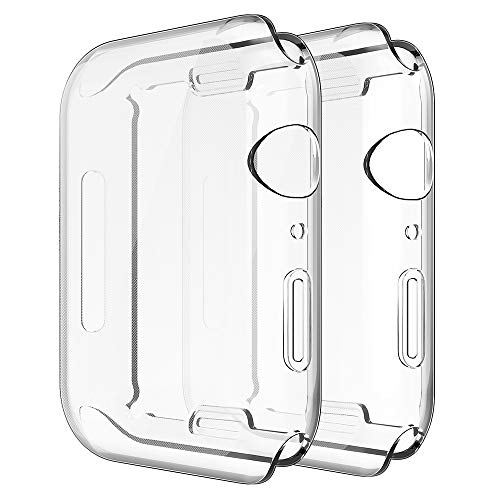 Simpeak 2-Stück Hülle Kompatibel mit Apple Watch 44mm Series 6/SE/5/4, Schutzhülle Leicht Weiche Silikon Ultradünne TPU Case Kompatibel für iWatch 44mm - Transparent von Simpeak