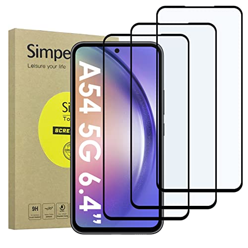 Simpeak 3-Stück Schutzfolie kompatibel für Samsung Galaxy A54 5G, Displayschutz 9H Hartglas Tempered Glass Screen Protector Schutzglas [Kratzfest] [Bläschenfrei] von Simpeak