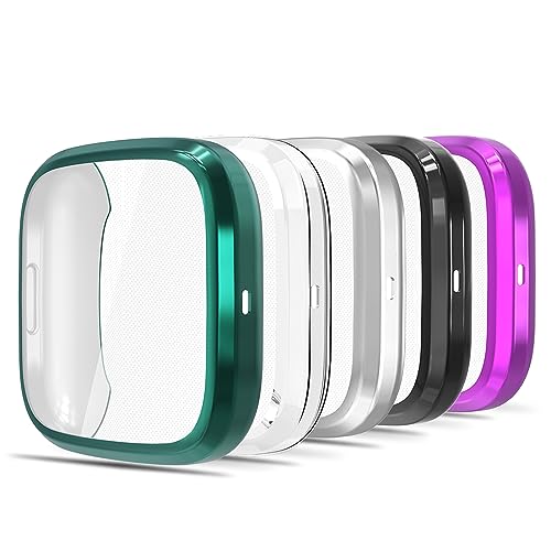 Simpeak 5-Stück Hülle Kompatibel für Fitbit Versa 2 [Nicht für Versa/Lite/SE], Schutzhülle Leicht Weiche Silikon Ultradünne TPU Case - Displayschutzhülle, Kratzfest Schutz Gehäuse von Simpeak