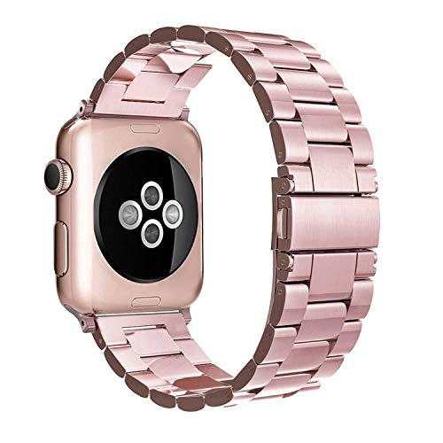 Simpeak Armband kompatibel mit Apple Watch Armband 38mm 40mm Edelstahl Metall Ersatz Armband für Series 6 Series 5 Series 4 Series 3/2 /1, SE - Roségold von Simpeak