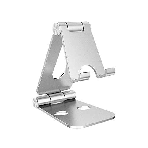 Simpeak Telefonhalterung, kleine Dock-Halterung, nur kompatibel mit Handy, Desktop-Telefonhalterung, Halterung für Smartphones, Aluminium – Silber von Simpeak