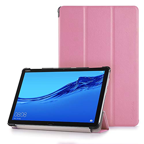 Simpeak Hülle Kompatibel für Huawei Mediapad M5 Lite 10 Zoll, Ultra Dünn mit Standfunktion Kompatibel mit Mediapad M5 Lite Schutzhülle Case - Pink von Simpeak