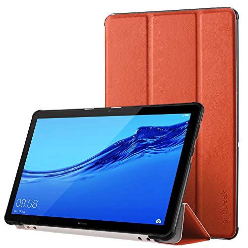 Simpeak Hülle Kompatibel für Huawei Mediapad T5 10.1, Ultra Dünn mit Standfunktion Kompatibel mit Mediapad T5 10.1 Zoll Schutzhülle Case - Orange von Simpeak