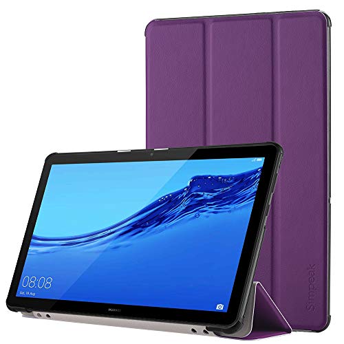 Simpeak Hülle Kompatibel für Huawei Mediapad T5 10.1, Ultra Dünn mit Standfunktion Kompatibel mit Mediapad T5 10.1 Zoll Schutzhülle Case - Violett von Simpeak