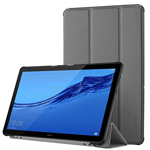 Simpeak Hülle Kompatibel für Huawei Mediapad T5 10.1 Zoll, Ultra Dünn mit Standfunktion Kompatibel mit Mediapad T5 10.1 Schutzhülle Case - Grau von Simpeak