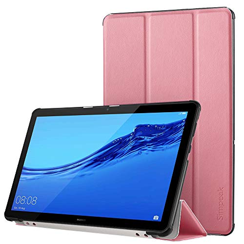 Simpeak Hülle Kompatibel für Huawei Mediapad T5 10.1 Zoll, Ultra Dünn mit Standfunktion Kompatibel mit Mediapad T5 10.1 Schutzhülle Case - Pink von Simpeak