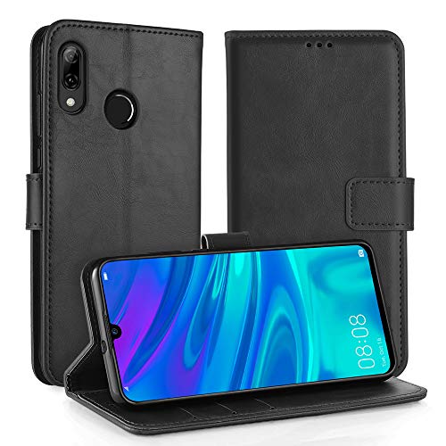 Simpeak Hülle Kompatibel mit Huawei P Smart 2019 [6,21 Zoll], Handyhülle Kompatibel für Huawei P Smart 2019 / Honor 10 Lite Flipcase [Kartensteckplätze] [Stand Feature] - Schwarz von Simpeak