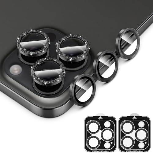 Simpeak Kameraschutz kompatibel mit iPhone 15 Pro Max & 15 Pro 2023, Kratzfestes 9H Glas, Kamera Schutz Protector, Anti-Kratzer, Ultra HD Klar (2 Stück) von Simpeak