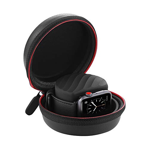 Simpeak Tragetasche kompatibel mit Apple Watch Box, Uhrenständer Ladestation Ladegerät Ständer unterstützt, Schwarz von Simpeak