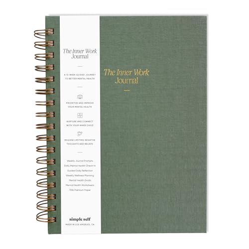The Inner Work Journal: Mental Health Journal for Men & Women With Prompts - Guided CBT Journal for Angst, Depression, Mindfulness, Reflection, and Stress Relief (Salbei) von Simple Self