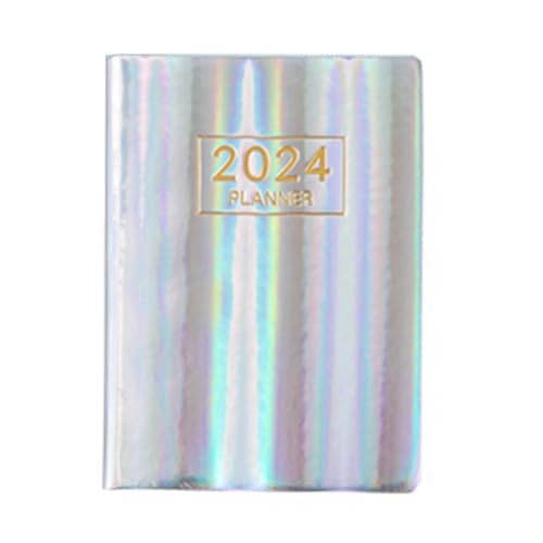 Simpls Terminbuch und Planer 2024 - Januar 2024 - Dezember 2024, TäGlicher Stundenplaner 2024, Premium-Papier (Silber) von Simpls