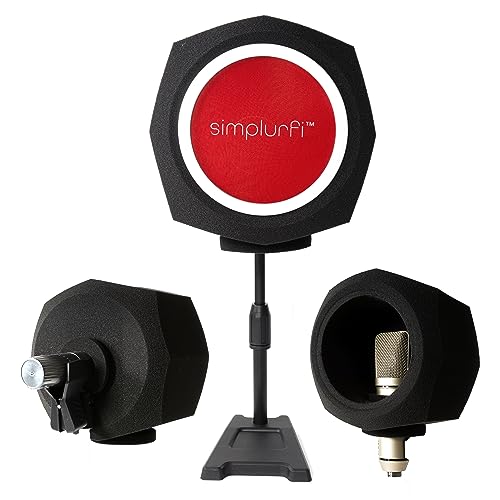 SIMPLURFI Recording Booth-Mikrofon-Isolationsball 2-in-1-Portable Audio Shield Pop-Filter für Heimstudio-Vokal-Akustik-Schalldämmung - Komplett mit Mikrofonständer" von Simplurfi