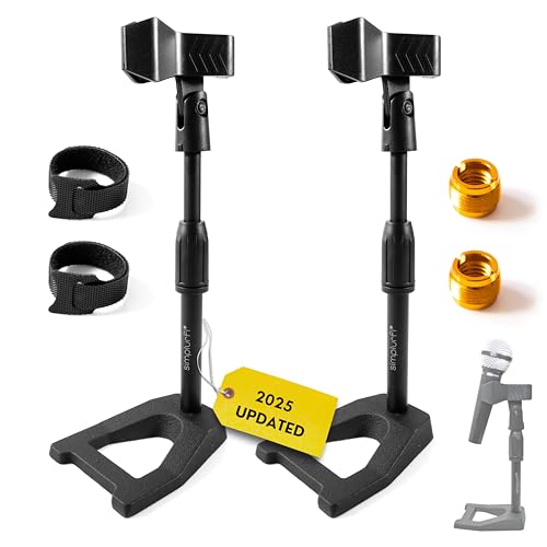 Simplurfi Mikrofonständer mit Mikrofon-Clip, Desktop, verstellbarer Tisch-Mikrofonständer, 1,6 cm auf 0,95 cm Metalladapter, schwere Basis, für Blue Yeti Snowball Spark Fifine K669 AT2020 Shure SM58 Simplurfi Mikrofonständer mit Mikrofon-Clip, Desktop, verstellbarer Tisch-Mikrofonständer, 1,6 cm auf 0,95 cm Metalladapter, schwere Basis, für Blue Yeti Snowball Spark Fifine K669 AT2020 Shure SM58 von Simplurfi
