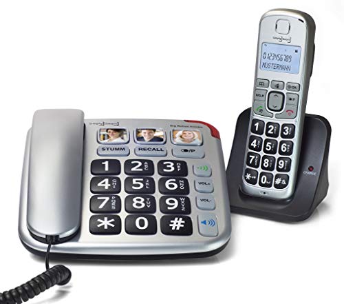 Simply Smart Big Button Combo, schnurgebundenes Seniorentelefon mit Zusatz-Set von Simply Smart
