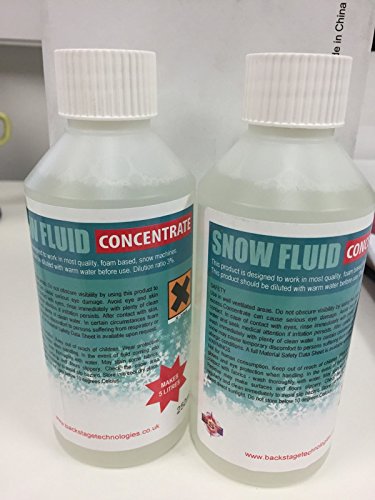 2 x Snow Fluid Konzentrat 250 ml ergibt 10 Liter Schnee Effekt Liquid Schnee Maschine von Simply Sound