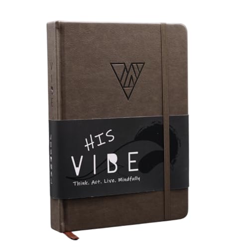 The Vibe Journal für Männer (ENGLISCHE VERSION): 13-wöchiges geführtes Achtsamkeits- & Dankbarkeitsjournal | Tägliche Impulse, Übungen & praktische Werkzeuge für Wachstum (Braun, Ohne Stift) von Simply Zen