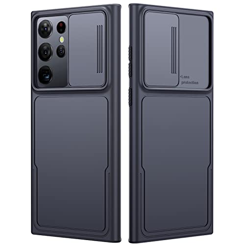 Simtect für Samsung Galaxy S22 Ultra Hülle Kameraschutz Schiebedeckung für S22 Ultra Handyhülle [Dünn krazfest stoßfest] Samsung Galaxy S22 Ultra 5G Case mit s Pen Slot 6.8 Zoll - Schwarz von Simtect