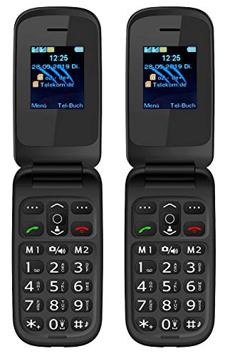 simvalley MOBILE Klapphandy: 2er-Set Notruf-Klapphandys XL-949 mit Garantruf Easy, Dual-SIM (Handy Senioren, Notruf-Klapphandy, Taschenlampen) von simvalley MOBILE