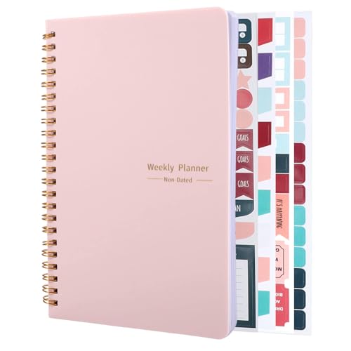 SinChic 52 Blatt Wochenplaner Ringbuch,A5 Undatierter Wochenplaner Checkliste Hardcover Tagebuch Notizbuch Kalender Organizer mit 4 Blättern Plan Aufkleber für Arbeitsplaner College Zeitplan Pink SinChic 52 Blatt Wochenplaner Ringbuch,A5 Undatierter Wochenplaner Checkliste Hardcover Tagebuch Notizbuch Kalender Organizer mit 4 Blättern Plan Aufkleber für Arbeitsplaner College Zeitplan Pink von SinChic