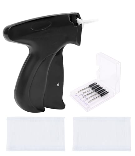 Etikettierpistol, Preisschilder mit 6 Ersatzstiften+5000 Heftfäden+1 Gebrauchsanweisung,Heftpistole,ABS Material Etikettiermaschine,Etikett Pistole für Preisschilder und Markenetiketten (Schwarz) von SinLaw