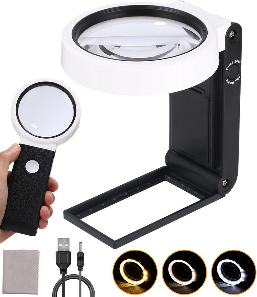 SinLaw Handlupe 25 x LED-Leuchtlupe, faltbare Leselupe mit 18 LED-Licht, 3 Modi, 1-tlg., Dimmbar SinLaw Handlupe 25 x LED-Leuchtlupe, faltbare Leselupe mit 18 LED-Licht, 3 Modi, 1-tlg., Dimmbar von SinLaw