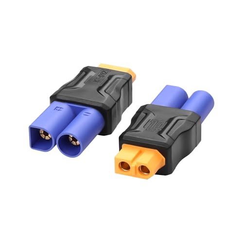 SinLoon 2 Pack EC5 auf XT60 Stecker Adapter Wireless für RC FPV Drone Auto Lipo Batterie Ladegerät ES (EC5 Male to XT60 Female) von SinLoon