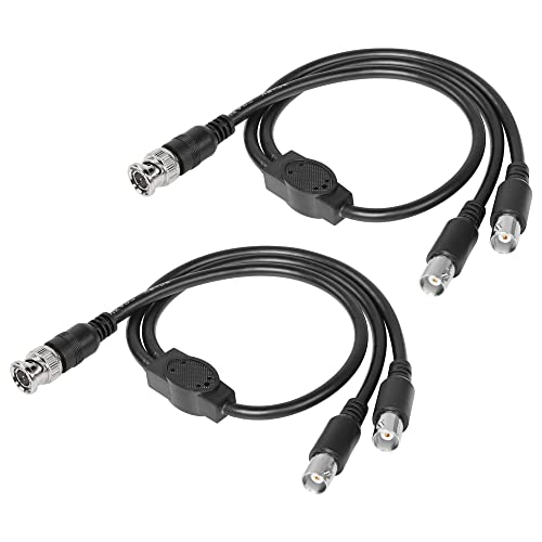 SinLoon 2er-Pack BNC-Splitterkabel, BNC-Stecker auf Dual-BNC-Buchse, Adapterkabel für CCTV-Überwachungskamera, Heimüberwachung, Closed-Circuit-TV-System (Male to 2 Female) von SinLoon
