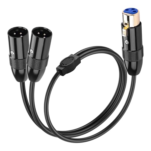 SinLoon 3Pin XLR Splitter Kabel XLR 1 männlich bis 2 weibliches ausgeglichenes Audiokabel für Home Studio Recorder Verstärker Mischungsschreibtisch Lautsprecher (1 Buchse und 2 Stecker) von SinLoon