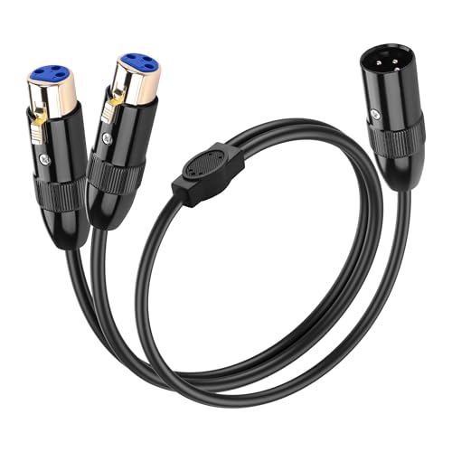 SinLoon 3Pin XLR Splitter Kabel XLR 1 männlich bis 2 weibliches ausgeglichenes Audiokabel für Home Studio Recorder Verstärker Mischungsschreibtisch Lautsprecher (1 Stecker und 2 Buchse) von SinLoon